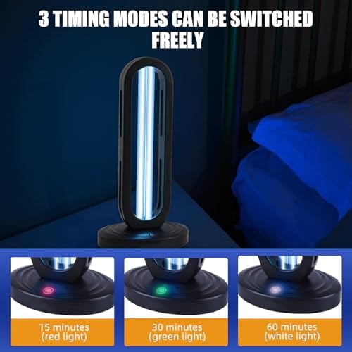 Ultraviolet Germicidal Lamp 110V, 38W Ozone UV Light Sanitizer for Whole Room, Three-Step Timing Remote Control, Blue Light for Home/Office/School - Image 7