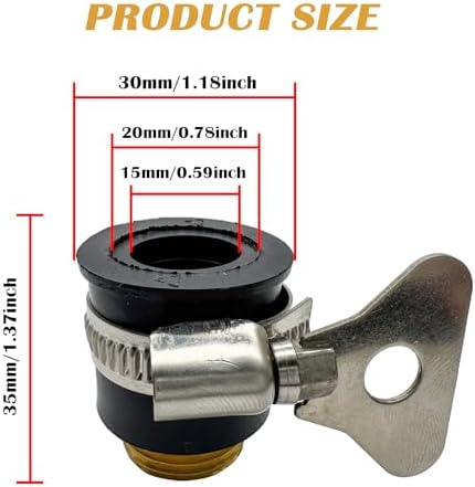 2Pcs Universal Faucet Adapter,G1/2(20mm) Male Thread Tap Connector,Tap Connector Adapter with Stainless Steel Clamp for Threadless Old Faucets - Image 3