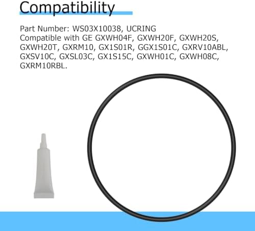 WS03X10038 UCRING Water Filter Housing O-Ring Compatible with GE Whole House Water Filter Gasket Replacement with 5 Gram Grease for GXWH20S GXRM10RBL GX1S01R GXWH20F, 3 Pack - Image 2