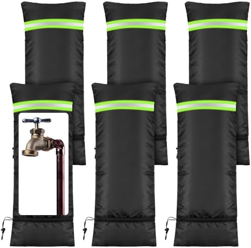 Zonon 6 Pcs Outdoor Faucet Cover Rv Park Water Hydrant Insulated Extended Hose Bib Insulated Sprinkler Freeze Protector Outdoor Winter Pipe Spigot Cover for Wall Taps (35" X 15") by Zonon