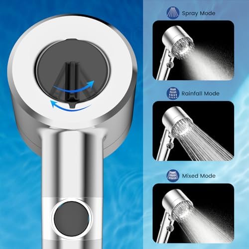 Filtered Shower Head with Handheld,High Pressure Shower Heads with Filters (Polished Chrome) - Image 5