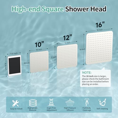 SR SUN RISE 16 Inch Extra Large Rain Shower Head Brushed Nickel 304 Stainless Steel High Pressure Rainfall Showerhead Ultra Thin Water Saving - Image 3