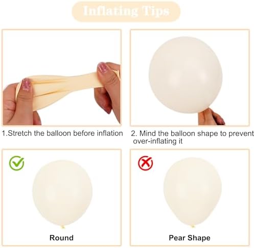 APLANET Ivory White Balloons Different Sizes 18 12 10 5 Inch, 150pcs Latex Cream Balloons for White Themed Birthday Wedding Baby Shower Party Grad Anniversary Decorations - Image 4
