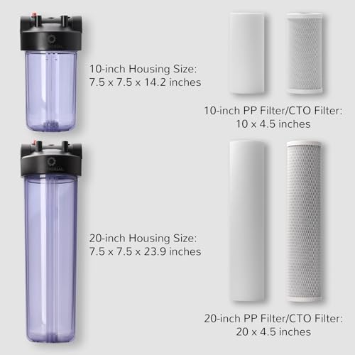 Airthereal Whole House Water Filter Housing, Sediment Filters for Well and City Water, 20"x4.5" Sediment Whole House Water Filter Cartridges with 3/4" NPT Port, Pre-Filtration System (Clear Housing) - Image 7