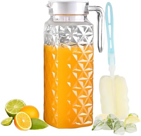 1 Pack 1.1L Plastic Pitcher with Lid and Handle, Unbreakable by Unknown