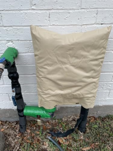 Backflow Preventer Cover Insulated Pouch,Outdoor Pipe Insulation Cover,Winter Freeze Protection Water Well Pump Covers Sprinkler Valve Cover Insulated (Kahki, 30''W x 30''H) - Image 7