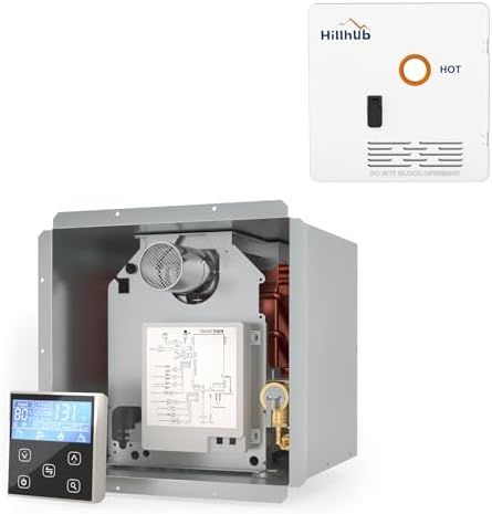 Hillhub RV Tankless Water Heater, 3.9 GPM Propane Instant Hot Water Heater for Motorhome Camper On-Demand with 18 x 18 Inches RV Water Heater White Door by Hillhub