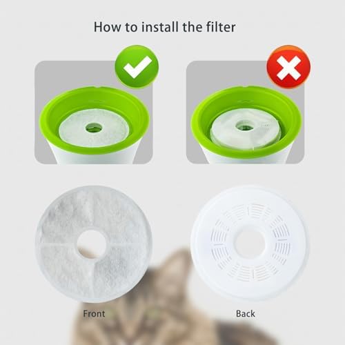 6 Pack Cat Water Fountain Filters for Catit, Triple Action Replacement Filters for Catit Flower Fountain and Catit Stainless Steel Fountain - Image 5
