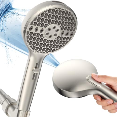 Brushed Nickel Handheld Shower Head, High Pressure 9-Mode Showerhead by Unknown