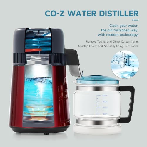 CO-Z Water Distiller, Stainless Steel Distilling Pure Water Machine for Home Countertop Table Desktop, 4L Distilled Water Making Machine, 4 Liter Water Purifier to Make Clean Water for Home - Image 2