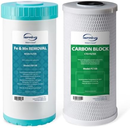 iSpring F2WGB21BM 2-Stage Iron Whole House Water Filter Set for WGB21BM by iSpring