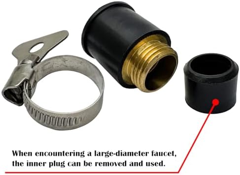 2Pcs Universal Faucet Adapter,G1/2(20mm) Male Thread Tap Connector,Tap Connector Adapter with Stainless Steel Clamp for Threadless Old Faucets - Image 4