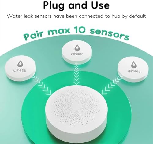 Winees WiFi Water Leak Detector for Home, 3 Pack Water Sensors - Image 3