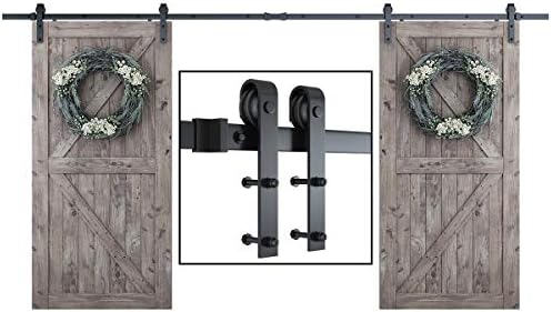 SMARTSTANDARD 13 FT Double Barn Door Hardware Kit, Fit 36-40" W Door Panel by SMARTSTANDARD