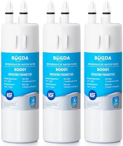 BOGDA W10295370A Water Filter Replacement Fit for EDR1RXD1, WHR1RXD1, Filter 1, W10295370, KAD1RXD1, P8RFWB2L, P8WB2L, P4RFWB, P5WB2L, 46-9081, 46-9930 Compatible with Whirl-pool Ken-more (3 Filters) by BOGDA
