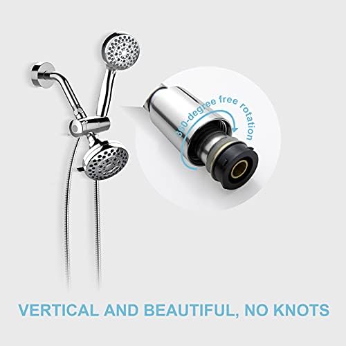 OFFO Shower Hose, 158 in Kink Free Stainless Steel Shower Hose Attachment Electroplating Handheld Shower Head Hose Flex Hoses Extension with Brass Insert & Nut for Pet Bathing Cleaning, Nickel Gray - Image 2