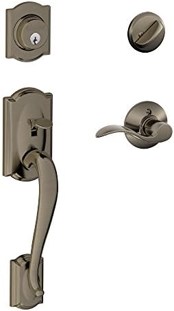 SCHLAGE Camelot Single Cylinder Handleset and Right Hand Accent Lever, Antique Pewter (F60 CAM 620 Acc RH) by Unknown