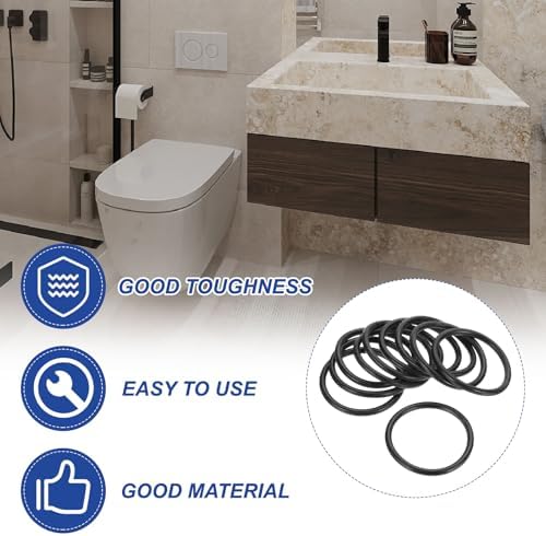 PATIKIL Silicone O Rings, 10 Pcs 1.6" OD 1.3" ID 0.12" Width Sealing O Ring Gasket Washers for Bathroom Sink Compressor Valves Pipe Hose Repair, Black (40x33.8x3.1mm) - Image 4