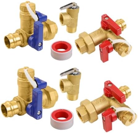 2 Sets Niikappu Tankless Water Heater Valve Kit, 3/4" FIPxPress(Tool055-2) by Unknown
