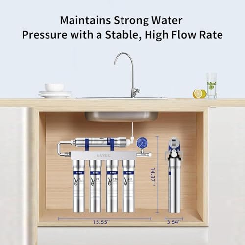 EIREE H502B Under‑Sink Ultrafiltration Water Filter – 0.01 µm Membrane, Removes 99.99% Heavy Metals, Chlorine & Odor, Stainless Steel Housing, USA Tech - Image 6