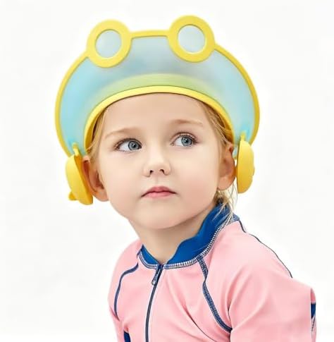Baby Shower Cap Washing Hair Visor Shield Kids Bath Shampoo hat Toddler Prevents Water from Pooling in Face (Blue pilot) by CCYMLOA