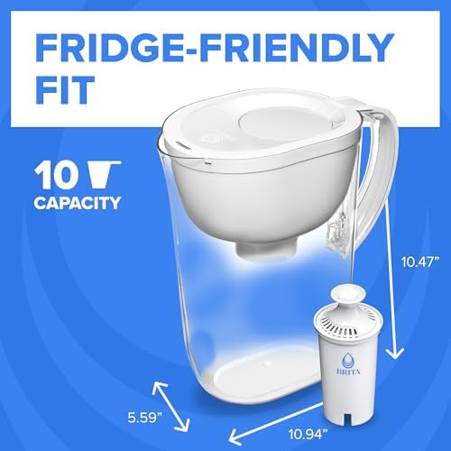 Brita Large Water Filter Pitcher for Tap and Drinking Water with SmartLight Change Indicator, Includes 1 Standard Filter, BPA-Free, Lasts 2 Months, 10-Cup Capacity, Bright White - Image 7