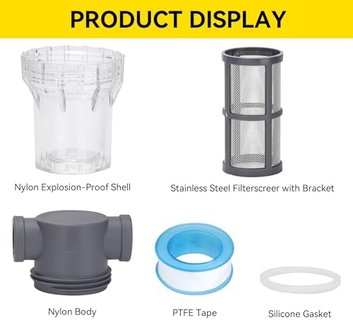3/4'' Female NPT in-Line Strainer - Garden Hose Filter for High Pressure Washer, Sediment Filter with 30 Mesh Stainless Steel Screen (3/4'' 30 Mesh) - Image 4