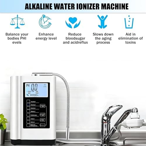 Alkaline Water Ionizer Machine, Water Machine PH 3.5-10.5 for Alkaline & Acidic Water, Up to +400~-500mV ORP, 8,000L Filter, Water Settings, Auto-Cleaning, Intelligent Voice(Gold) - Image 5