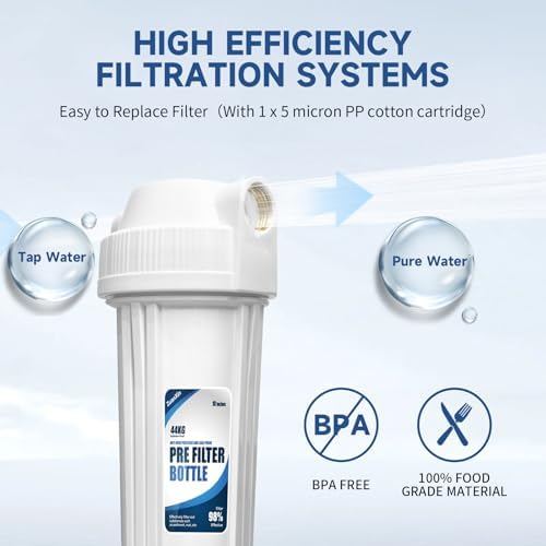 Whole House Water Filter Housing, Fit 10"x2.5" Sediment etc Filters for Well and City Water, Pre-Filtration System for Home, 3/4" Brass Port, Heavy Duty Steel Bracket, 4 Screws, Wrench, 1 Pp Cotton - Image 6