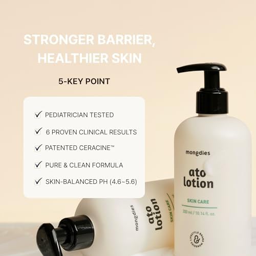 mongdies Baby Ato Lotion | Vegan Daily Moisturizer for Newborns & Kids | 6-Layer Ceramide & Mineral-Rich Glacier Water | pH Balanced, Non-Greasy Relief for Sensitive Skin (10.14 fl. oz) - Image 3