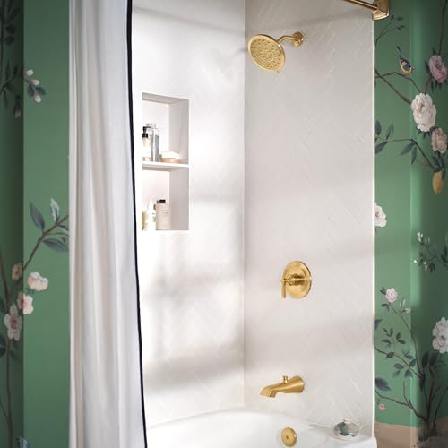 Moen Verso Eco-Performance Infiniti Dial Round Rain Shower Head, 7-Inch Diameter Spray Head, Brushed Gold, 220R7EPBG - Image 2