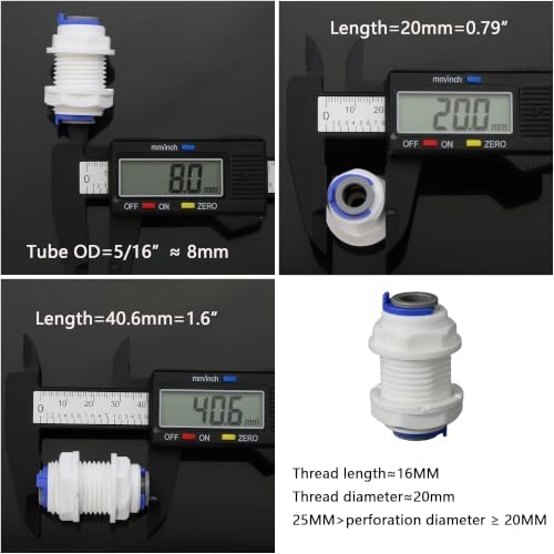 5/16" Push-in Bulkhead Fittings for Water Purifiers (3 Pack) - Image 4
