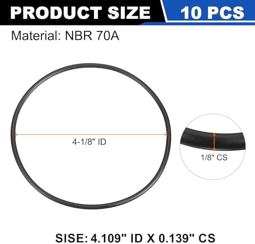 uxcell 10Pcs AS-243 NBR 70A O-Rings 4-1/8"ID x 1/8"CS/4.109"ID x 0.139"CS - Image 2