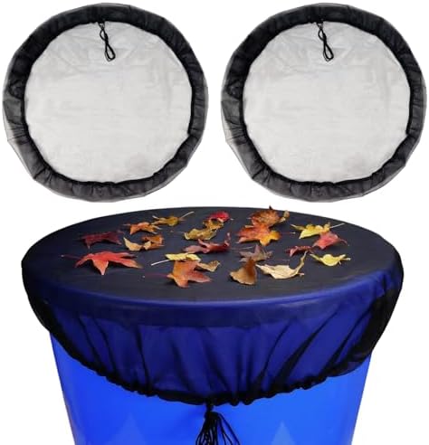 2 Pcs Mesh Cover for Rain Barrel, 38.5 Inch Black Rain Barrels Net Cover, Water Collection Bucket Screen Covers to Keep Leaves Debris Out by Unknown