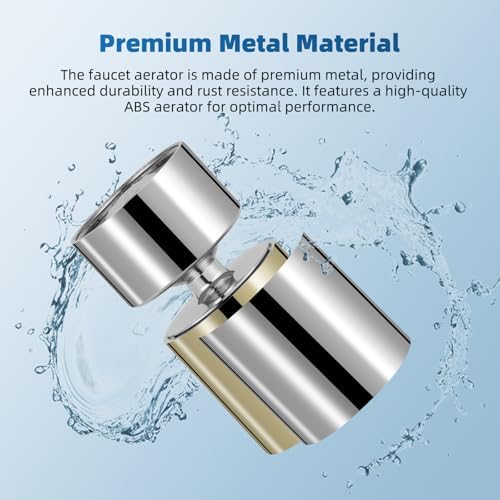 Hibbent Metal NSF/ANSI/CAN 372 Faucet Aerator with Dual-function, Silver - Image 3