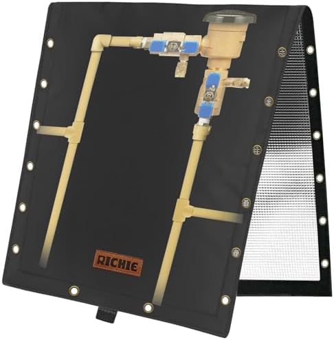 RICHIE 3-Way Opening Backflow Preventer Cover (5°F) Heavy-Duty 5-Layer Insulated Enclosure, All-Weather Protection for Outdoor Pipe, Irrigation Sprinkler Valve, Well Water Pump, 16" Wx20 H Black by RICHIE
