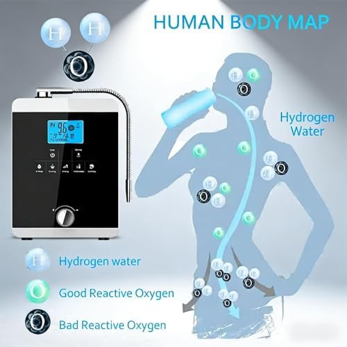 Alkaline Water Ionizer Machine Alkaline Hydrogen Water Purifier, 5 Water Settings Alkaline Water Filtration for Home LCD Display,for Cooking, Food Disinfection - Image 5
