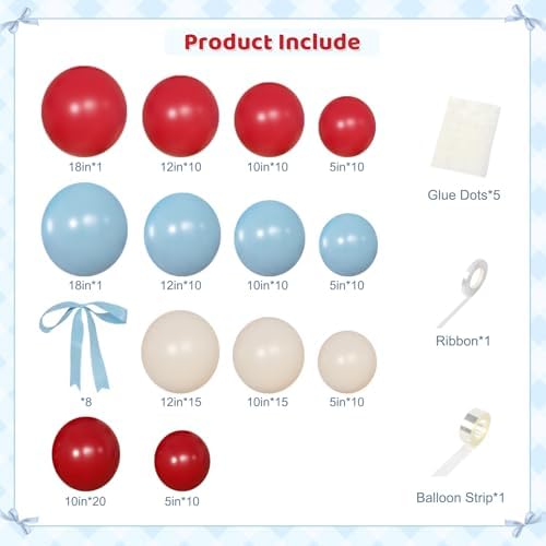Red White Blue Balloon Arch Kit, Baby Shower Birthday Decorations - Image 5