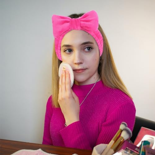 Ondder 8 Pcs Pink Spa Headband Microfiber Makeup & Face Wash Headbands for Women, Facial Skincare, Yoga, Exercise, Including Hair Bands & Head Bands - Image 4