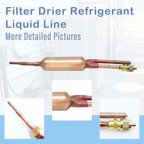 3PCS Filter Drier Refrigerant Liquid Line with Charging Valve,25GR 1/4 X 1/4,with 5 PCS All-Copper Welding Rod - Image 3