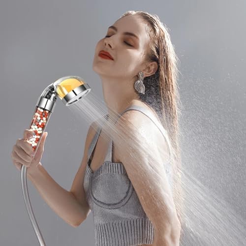 6PCS Vitamin C Shower Filter, Lemon Flavor Balm Vitamin C Infused Shower Head Filters Soften Hard Water, Head Helps Dry Skin & Hair Loss - Image 3