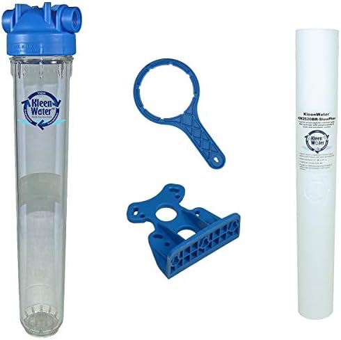 Tankless Water Heater Filter, KleenWater KW2520SCALEX Tankless Hot Water Filter System, Polyphosphate Filter for Scale Prevention by KleenWater