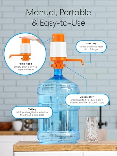 Brio Universal Manual Drinking Water Pump (Orange) - Image 6