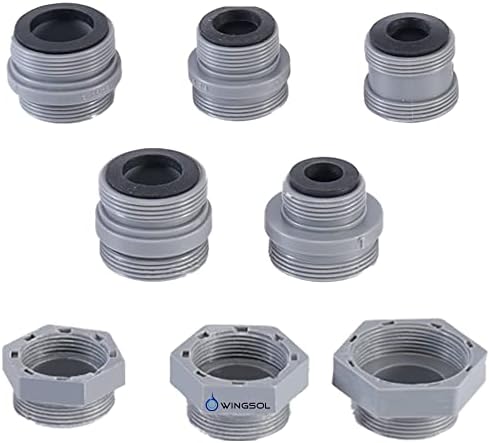 WINGSOL Compression Thread Adapter Kits for Kitchen Bathroom Faucet Mount Filter, Garden Hose, Bathtub Aerator Diverter, Water Filter Accessories, 8 Pcs by WINGSOL