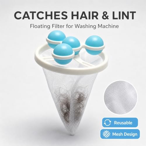 Washing Machine Hair Filter Mesh Bags, Floating Washing Machine Filter Bags, Reusable Lint Catcher for Washing Machine, Washing Machine Lint Catcher for Laundry - Image 6