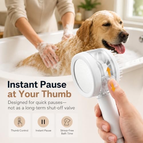 Premium Filtered Dog Shower Attachment,3-Mode Shower Head with Pause Switch - Image 4