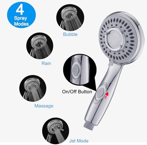 Dog Shower Attachment,Shower Head Sprayer Attachment with ON/OFF Shower Head, Brass 3-Way Diverter for Connecting Shower Arm, Stainless Steel Hose, Dog Brush and Adhesive Holder for Convenient Bathing - Image 2