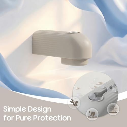 Roslim Silicone Baby Bathtub Spout Cover, Upgraded Faucet Protector for Kids, Bath Spout Guard for Baby Safety, Soft Tub Faucet Cover, Water Spout Cover for Child Safety, Universal Fit, Taupe - Image 5
