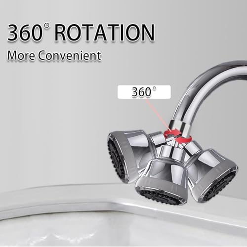 Faucet Aerator Faucet Sprayer Attachment, Kitchen Faucet Head Replacement with 4 Spray Modes, 360° Swivel Faucet Extender Anti-Splash Sink Sprayer Faucet Nozzle Head (Smooth, Silver) - Image 6
