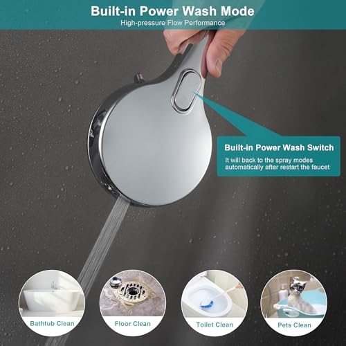 GwernKB Handheld Shower Head with ON OFF Switch & 79in Stainless Steel Hose - Image 4